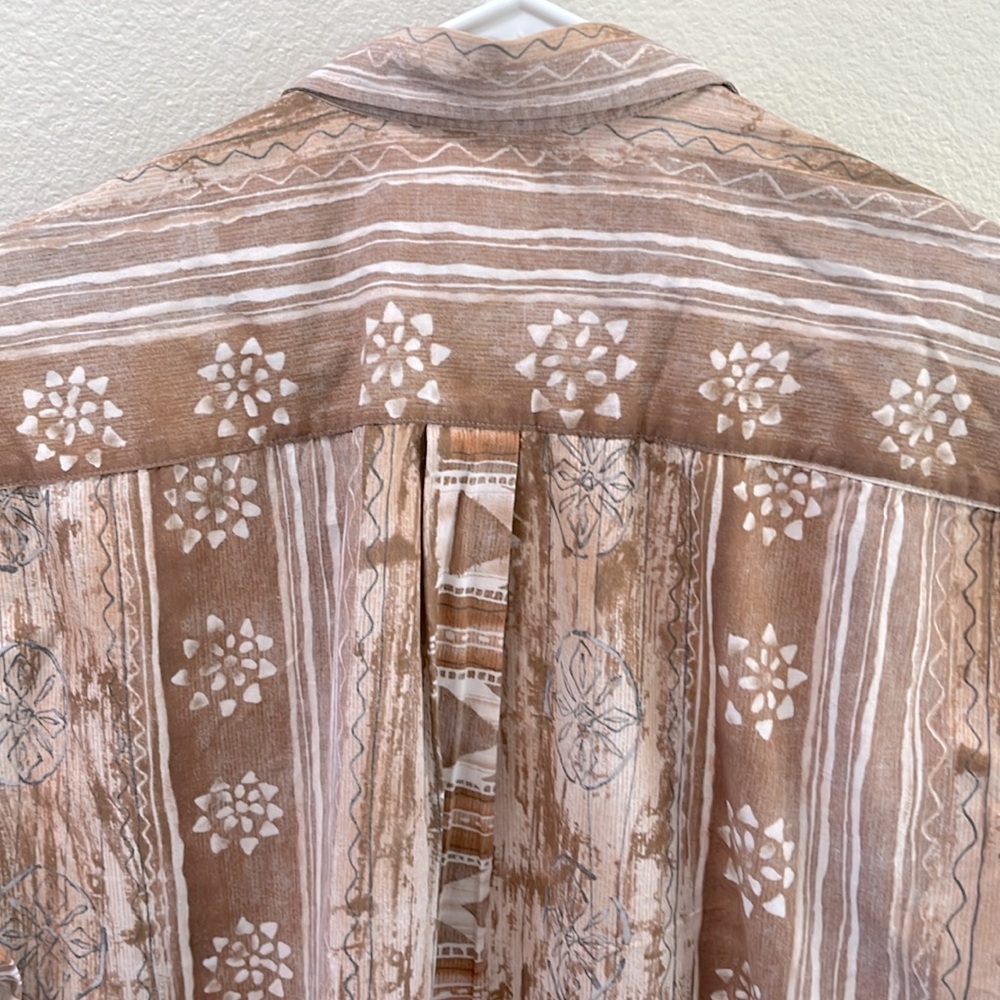 Cooke Street Honolulu Vintage Cream Button Down Beach Hawaiian Shirt, Size Large - Picture 6 of 12